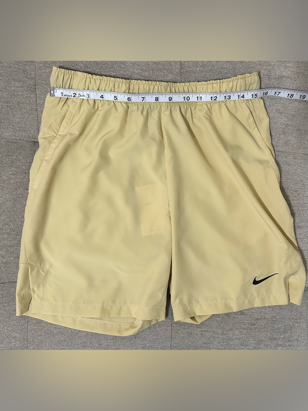 Nike Yellow Athletic Training Shorts with Black Drawstring - Picture 4 of 7